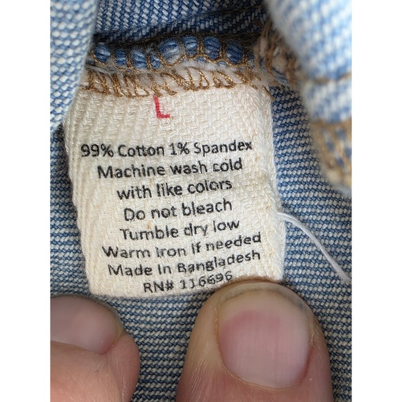 Vintage Lone Star Womens Denim Mini Dress Blue Cotton Blend Spaghetti Strap - Picture 5 of 5